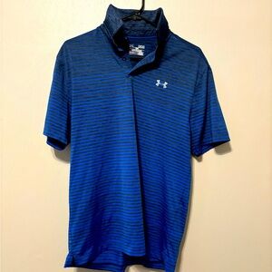 Under Armour Heat Gear Blue Stripe Polo